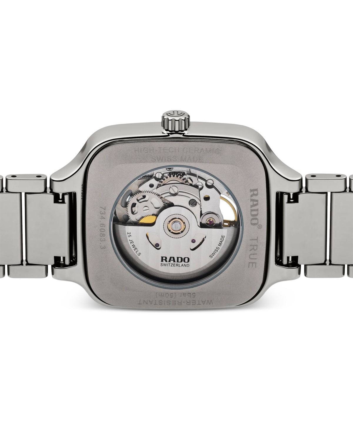 Shop Rado Unisex Swiss Automatic True Square Gray Ceramic Bracelet Watch 38mm In No Color