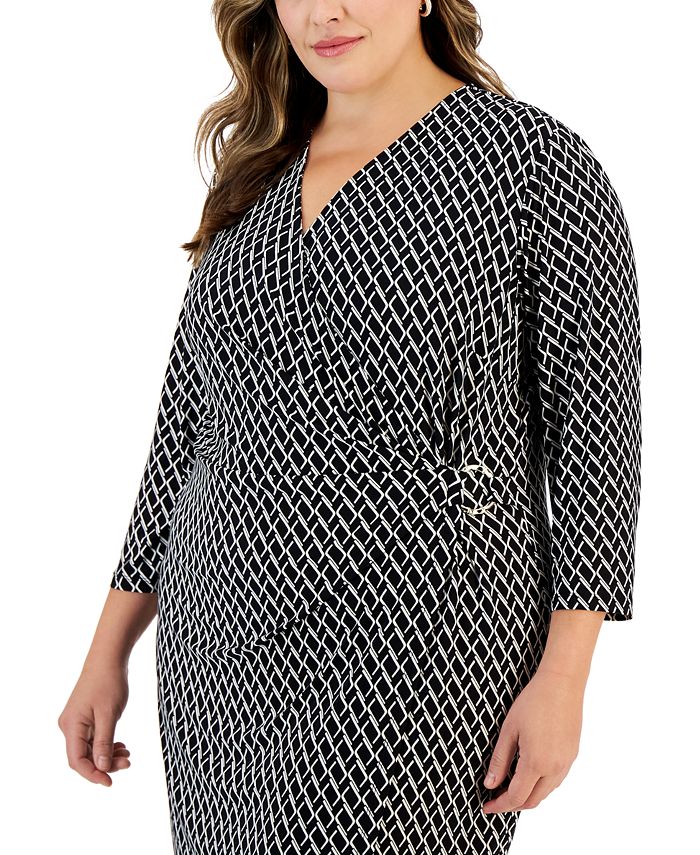 On Trend Women's Paris Bohemian Maxi Dress - 3/4 Sleeve Faux Wrap, Long Flowy Dress For Travel & Events - View #9