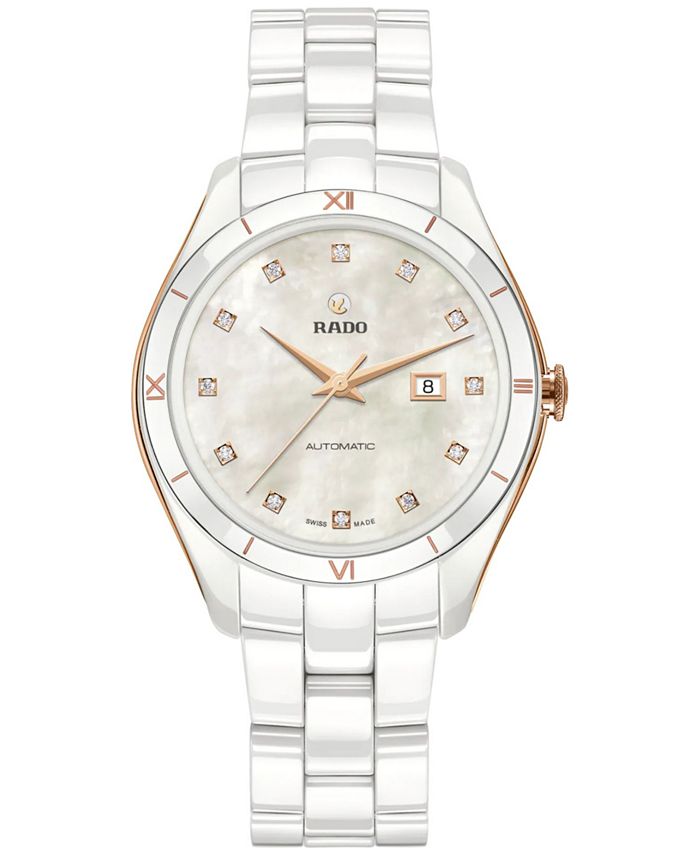 Rado Women's Swiss Automatic HyperChrome Diamond (1/10. ct. t.w.) White ...