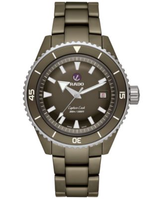 Rado - Men's Swiss Automatic Captain Cook Diver Olive Ceramic Bracelet Watch 43mm
