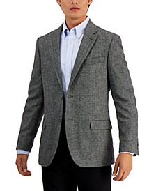 Men's Modern-Fit Solid Herringbone Tweed Sport Coat