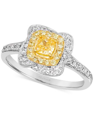 Le Vian - Sunny Yellow Diamond (3/8 ct. t.w.) & Vanilla Diamond (1/4 ct. t.w.) Ring in Platinum & 14k Gold