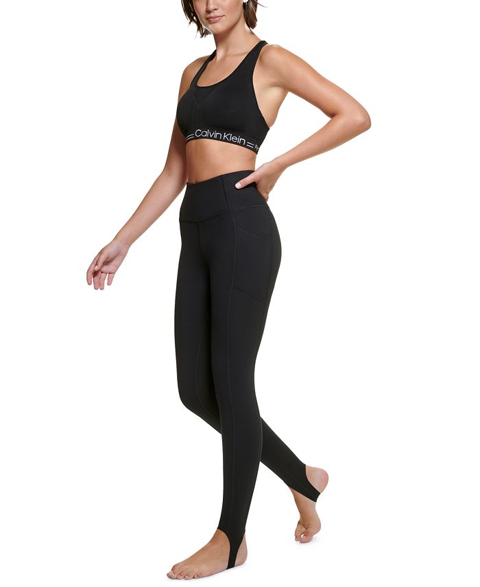 Calvin Klein Performance high waist logo stirrup legging in black