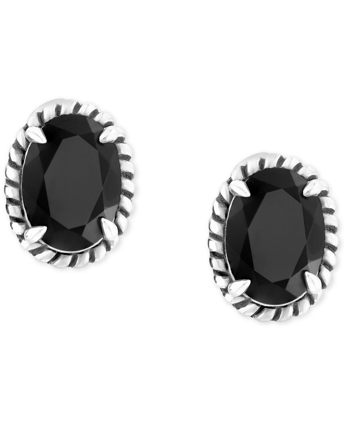 Effy Collection Effy Onyx Oval Stud Earrings In Sterling Silver