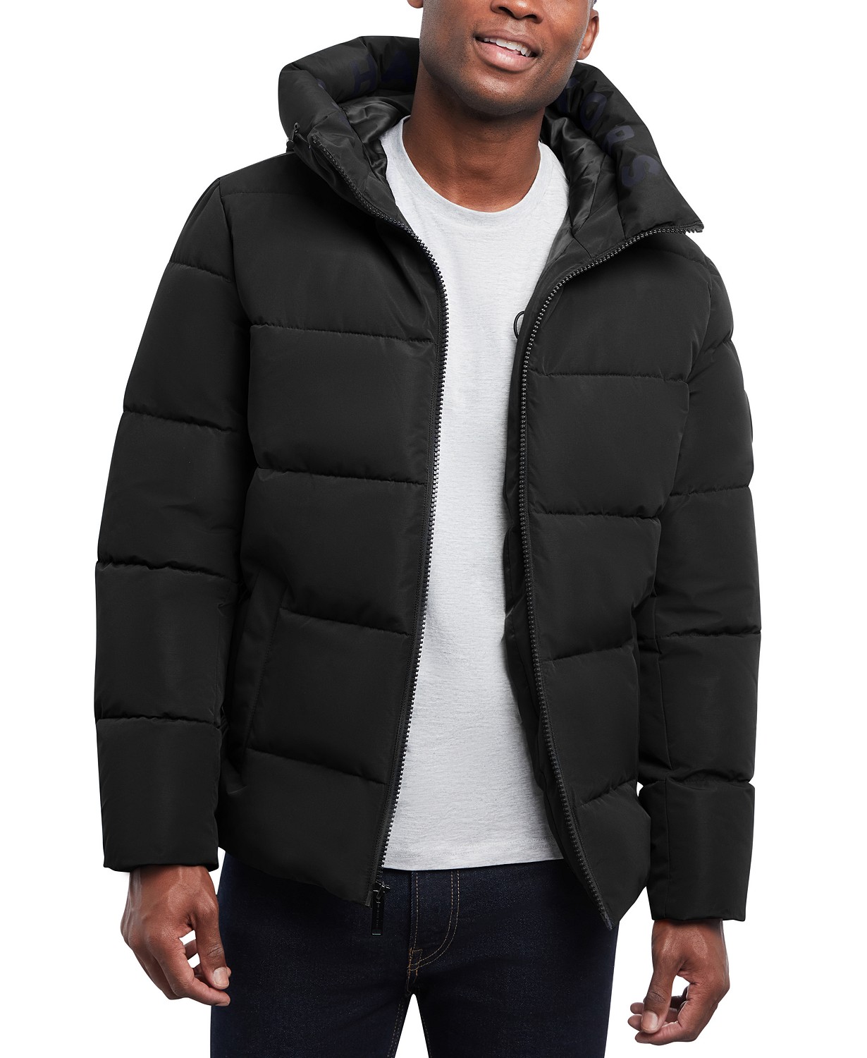 Mens Quilted Hooded Puffer Jacket