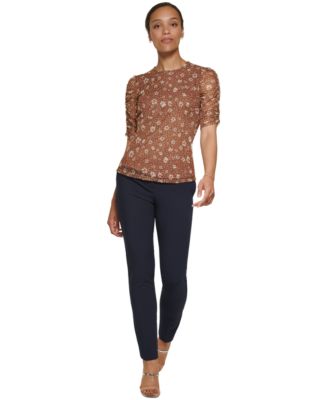 printed ruched top