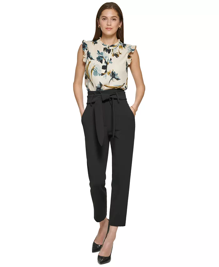 Women's Tie-Waist High-Rise Straight-Fit Pants - thumbnail 9