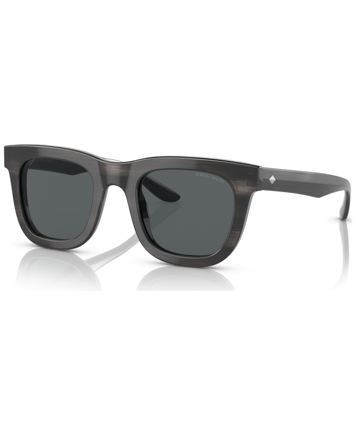 Shop Giorgio Armani Men's Polarized Sunglasses, Ar817149-p In Striped Gray