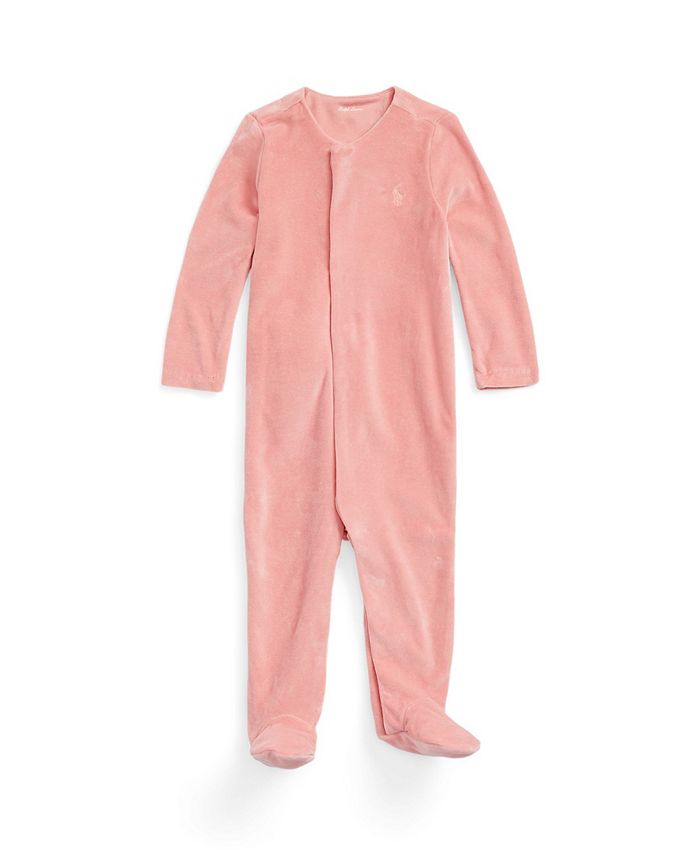 Polo Ralph Lauren Baby Girls Velour Footed Coverall Macy's