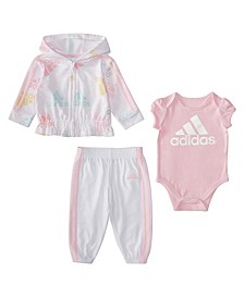 Baby Girls 3-Piece Brand Love French Terry Jacket Set