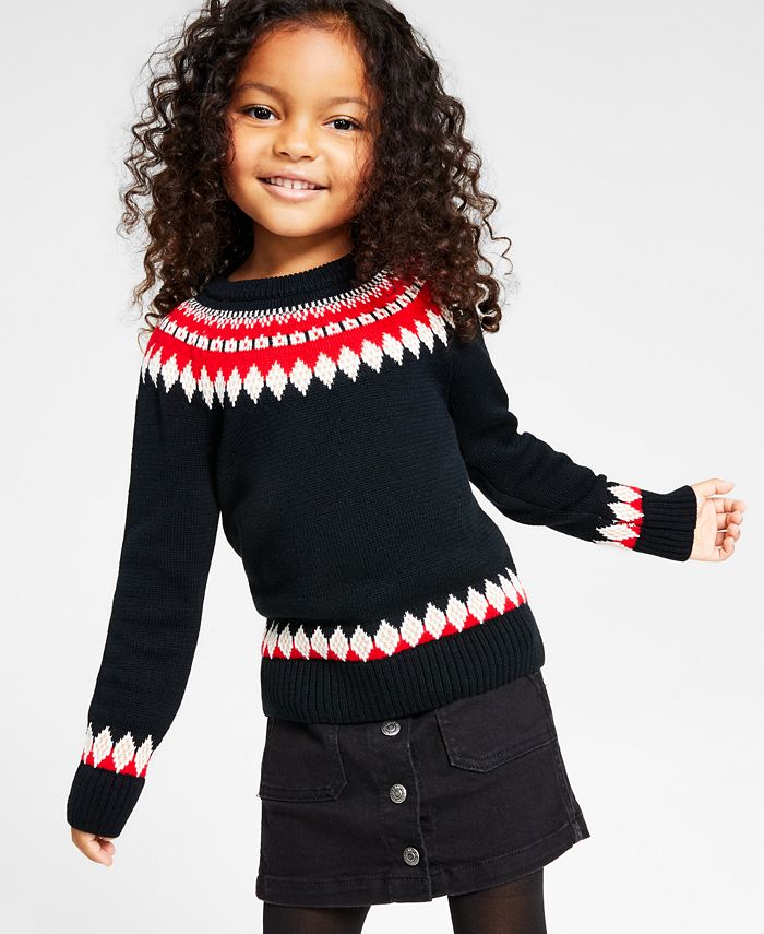 Charter Club Little Girls Fair Isle Mock Neck Holiday Sweater