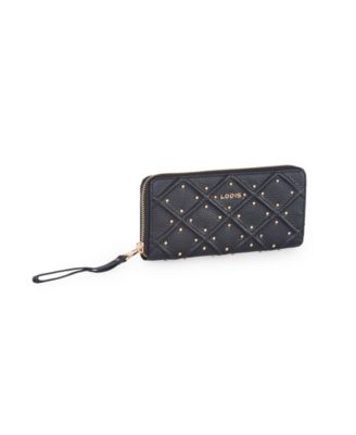 Women's Aria Accordian Zip Around Wallet with Studs