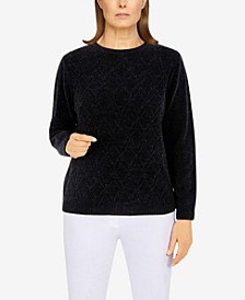 Petite Size Classics Chenille Cable Stitch Sweater
