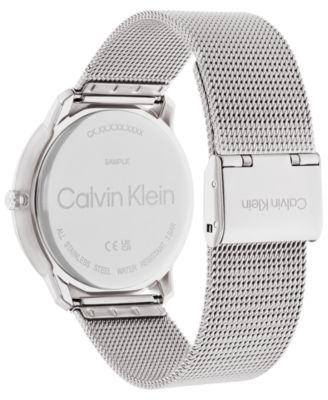 Unisex Silver-Tone Stainless Steel Mesh Bracelet Watch 40mm