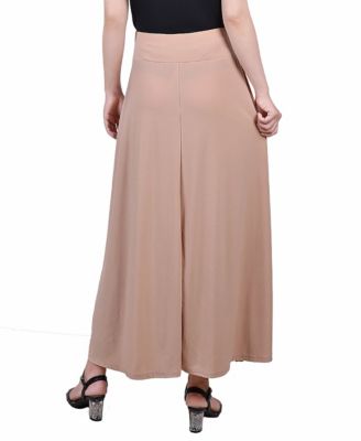 Petite Solid Maxi Skirt with Sash Waist Tie