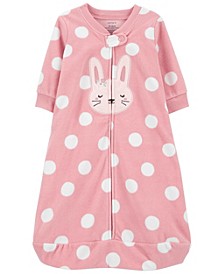 Baby Girls Polka Dot Bunny Fleece Sleep Bag