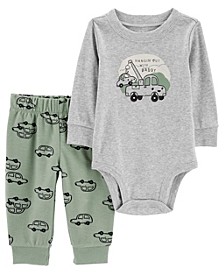 Baby Boys Car Bodysuit and Pants, 2 Piece Set