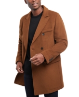 Michael Kors Men's Lunel Wool Blend Double-Breasted Overcoat - Brown
