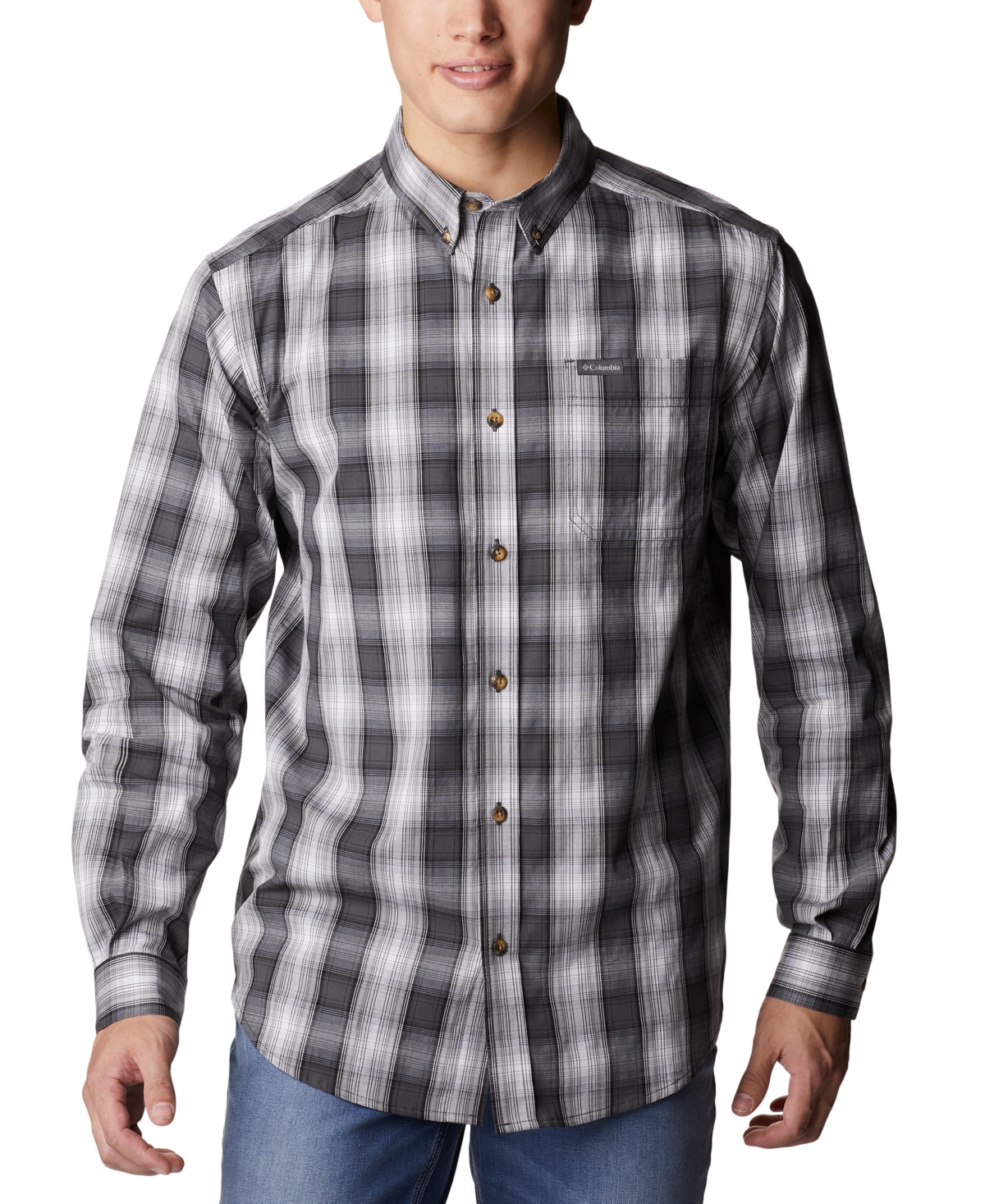 Columbia Men's Rapid Rivers Ii Long Sleeve Shirt - Black Soft Ombre