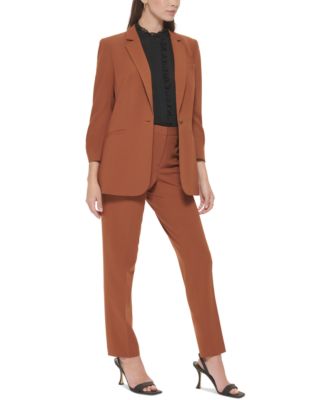 Calvin Klein Petite Ruched 3/4-Sleeve 