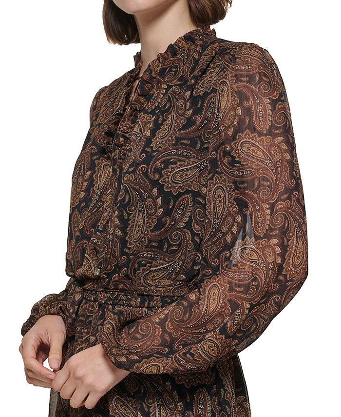 Tommy Hilfiger Women's PaisleyPrint Peasant Midi Dress Macy's