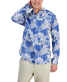 Men's Poke Tropical Long-Sleeve Linen Shirt, Created for Macy's 