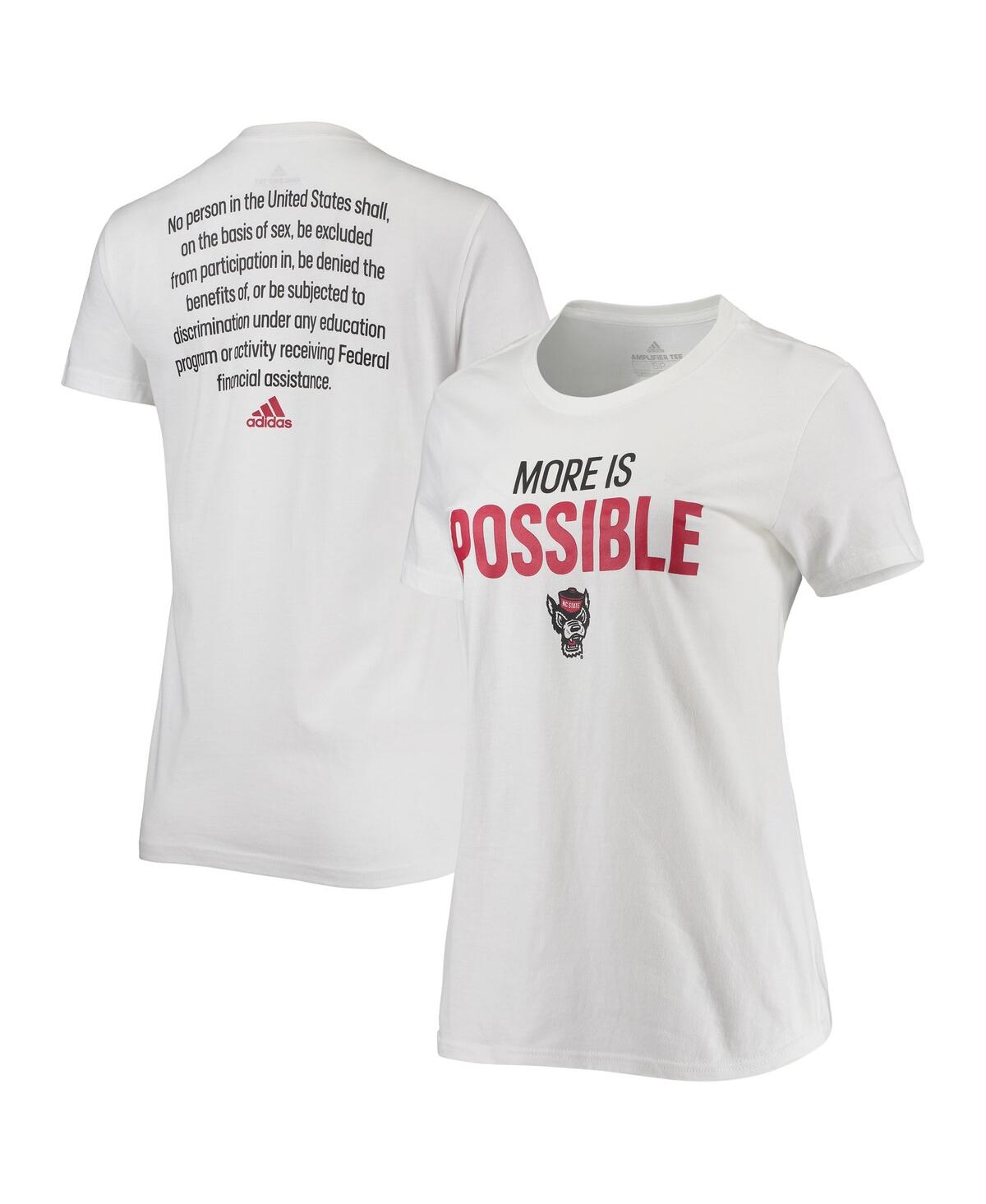 Women's adidas White Nc State Wolfpack More Is Possible T-shirt - White