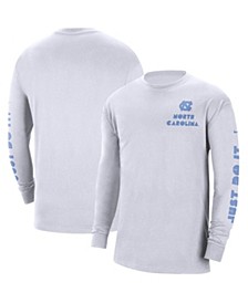 Men's White North Carolina Tar Heels Heritage Max 90 Long Sleeve T-shirt