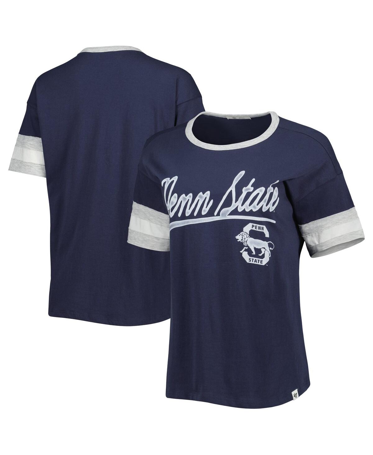 47 Brand Women's '47 Navy Penn State Nittany Lions Dani Retro Slub T-shirt In Blue