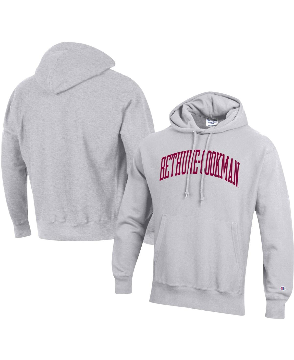 CHAMPION MEN'S CHAMPION GRAY BETHUNE-COOKMAN WILDCATS TALL ARCH PULLOVER HOODIE