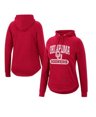Chicka-D Oklahoma Sooners Women's Cozy Fleece Hoodie | Heather Grey | Tunic Length | Super Soft | Officially Licensed NCAA Apparel