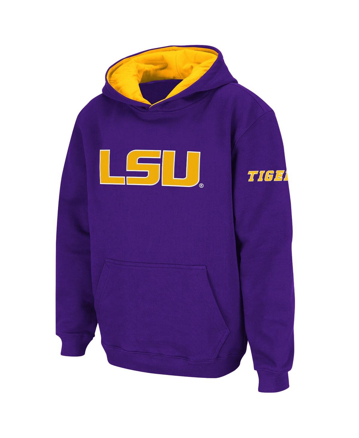 STADIUM ATHLETIC BIG BOYS STADIUM ATHLETIC PURPLE LSU TIGERS BIG LOGO PULLOVER HOODIE 
