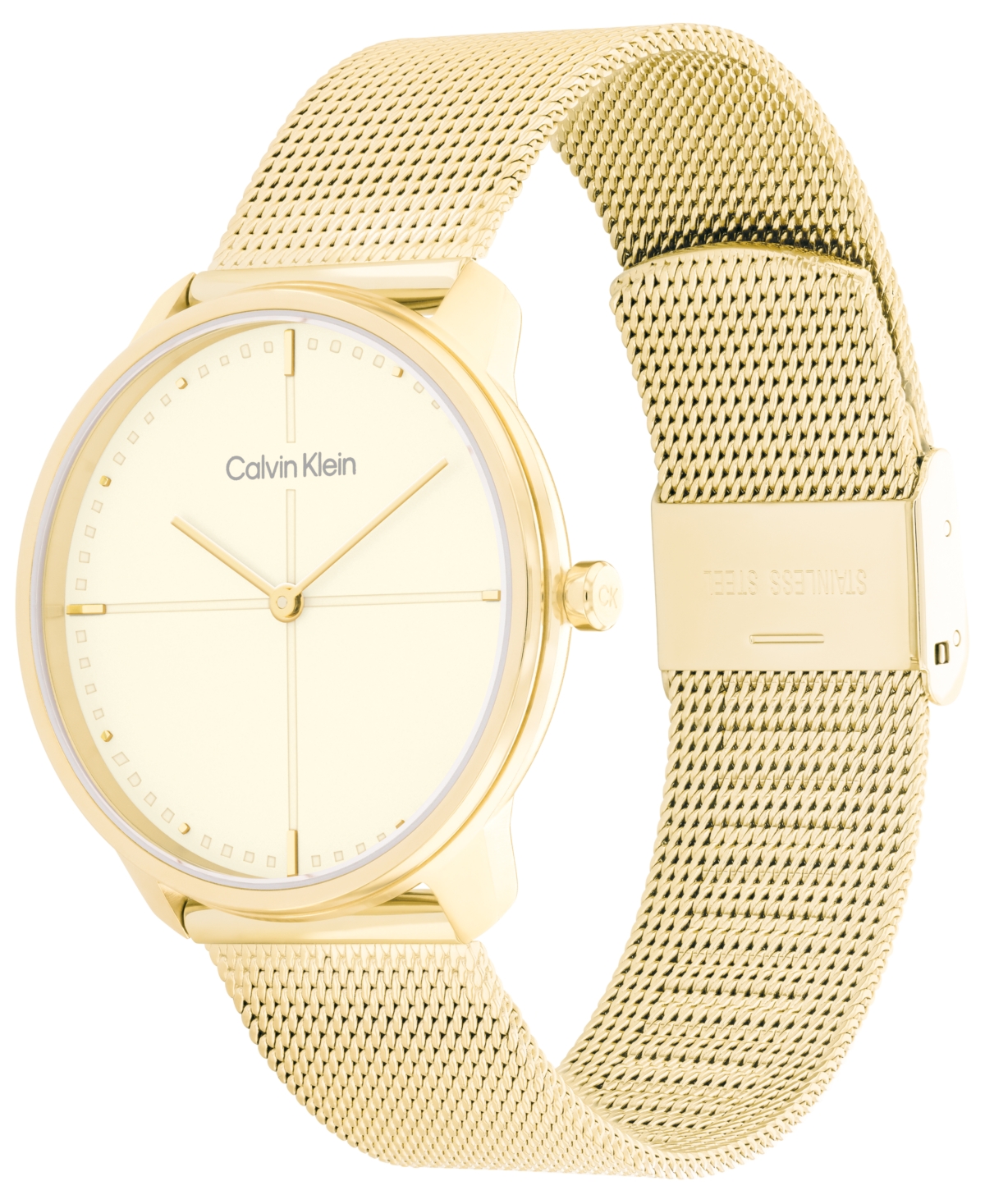 Calvin Klein Unisex Gold-Tone Stainless Steel Mesh Bracelet Watch, 35mm - Gold-Tone