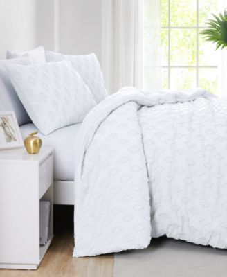 Gemma 3 Piece Textured Duvet Cover Set, Full/Queen