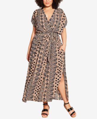 Avenue Women's Plus Size Tisha Lace Maxi Dress – Tiered, Bell Sleeve, Relaxed Fit - View #4