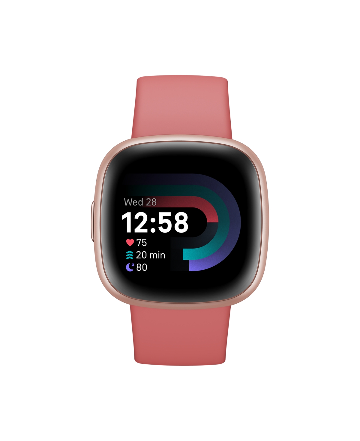 Fitbit Versa 4 Pink Sand Copper Rose Smartwatch, 39mm