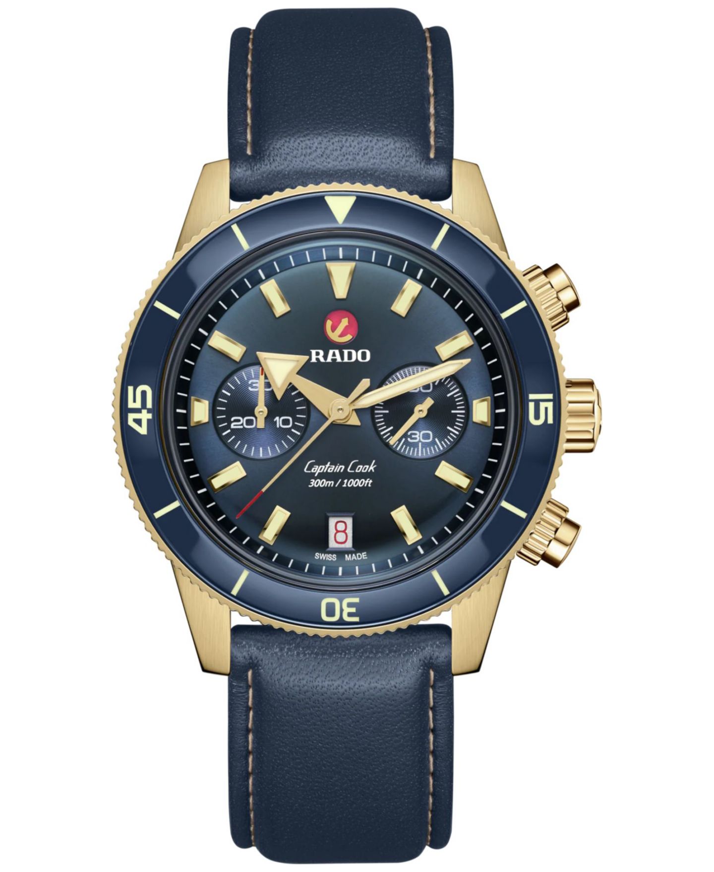 Мужские часы Rado Swiss Automatic Chronograph Captain Cook Blue Nato Strap Watch 43mm — фото 3