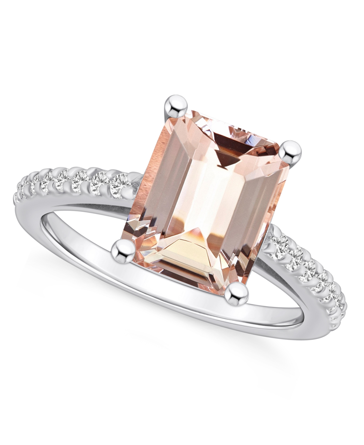 MACY'S MORGANITE (3 CT. T.W.) AND DIAMOND (1/4 CT. T.W.) RING IN 14K WHITE GOLD