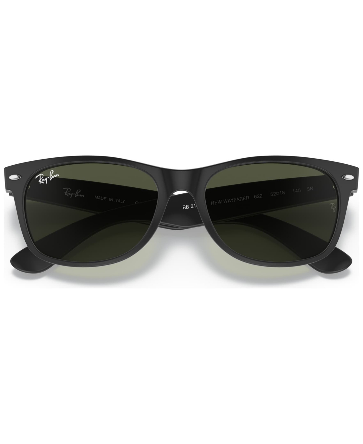 Ray Ban Unisex Low Bridge Fit Sunglasses, Rb2132f New Wayfarer Classic 58 In Black