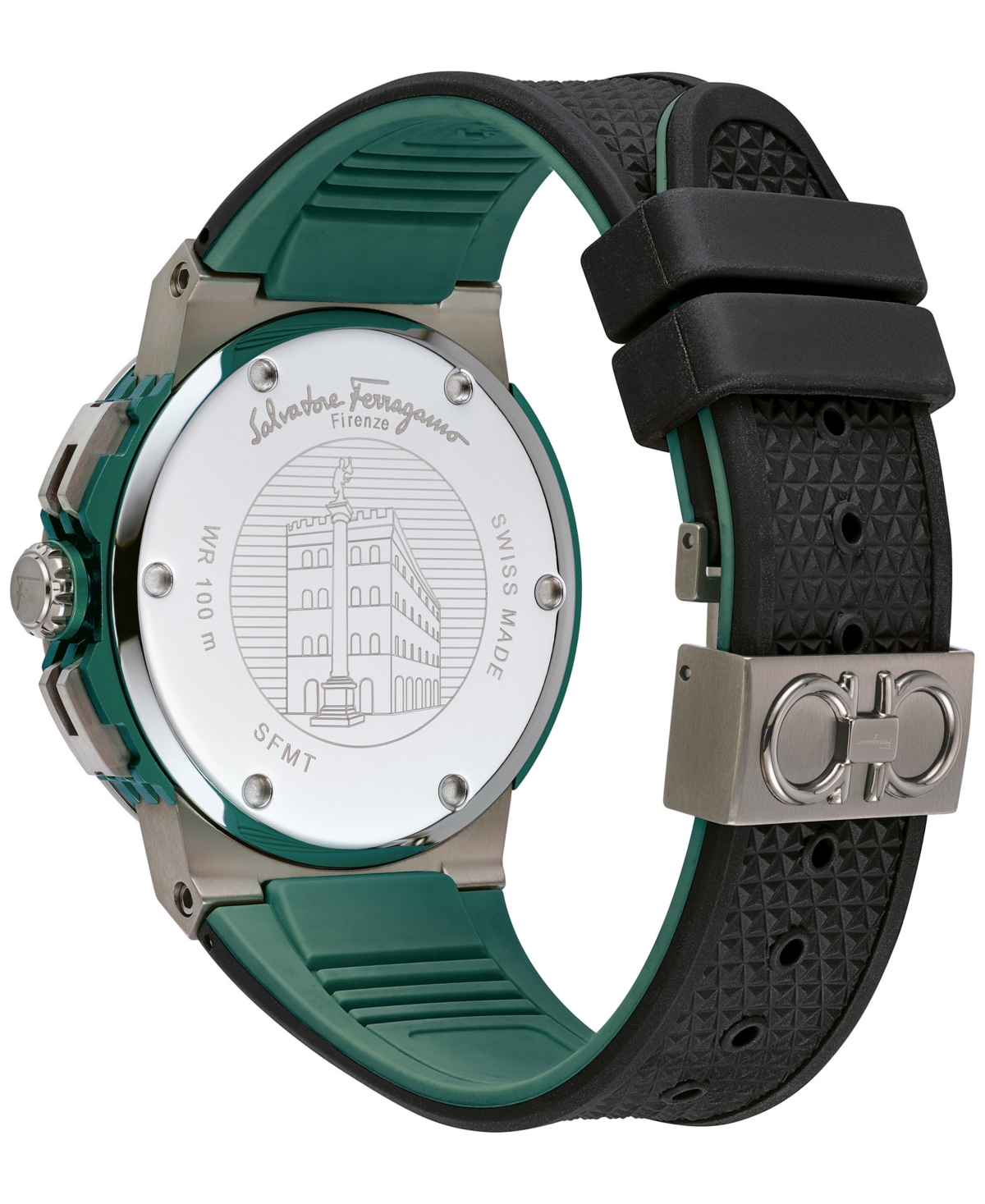 Shop Ferragamo Salvatore  Men's Swiss Chronograph F-80 Black Silicone Strap Watch 44mm In Titanium