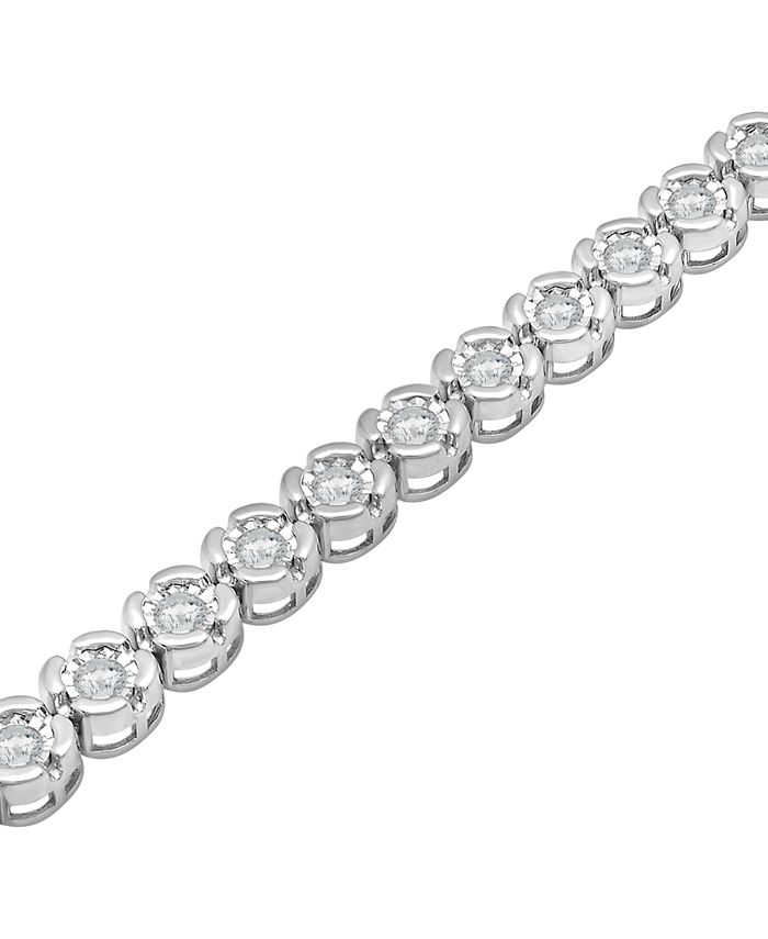 Macy's Men's Diamond Tennis Bracelet (1 ct. t.w.) in Sterling Silver
