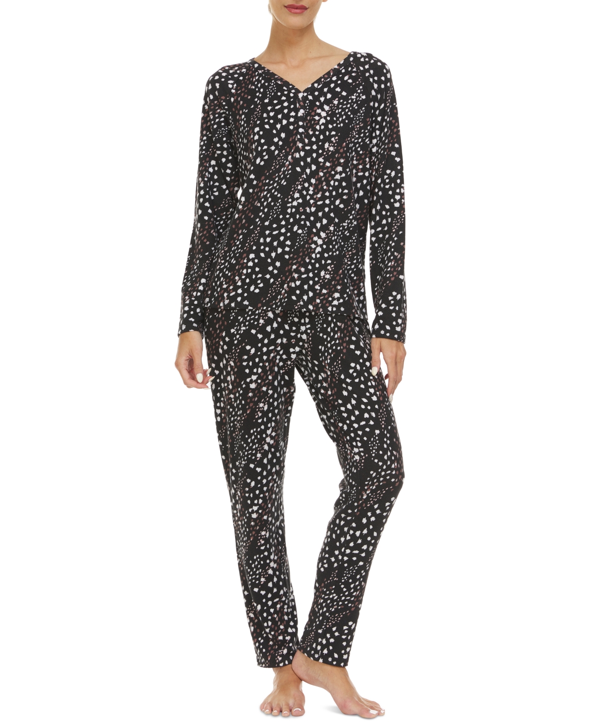 Flora By Flora Nikrooz Women's Colby Sweater Knit Pajamas Set In Black