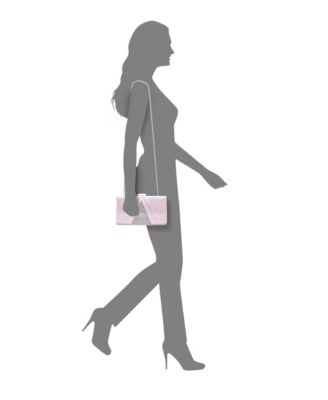 Women's Pleated Stain Crystal Frame Clutch