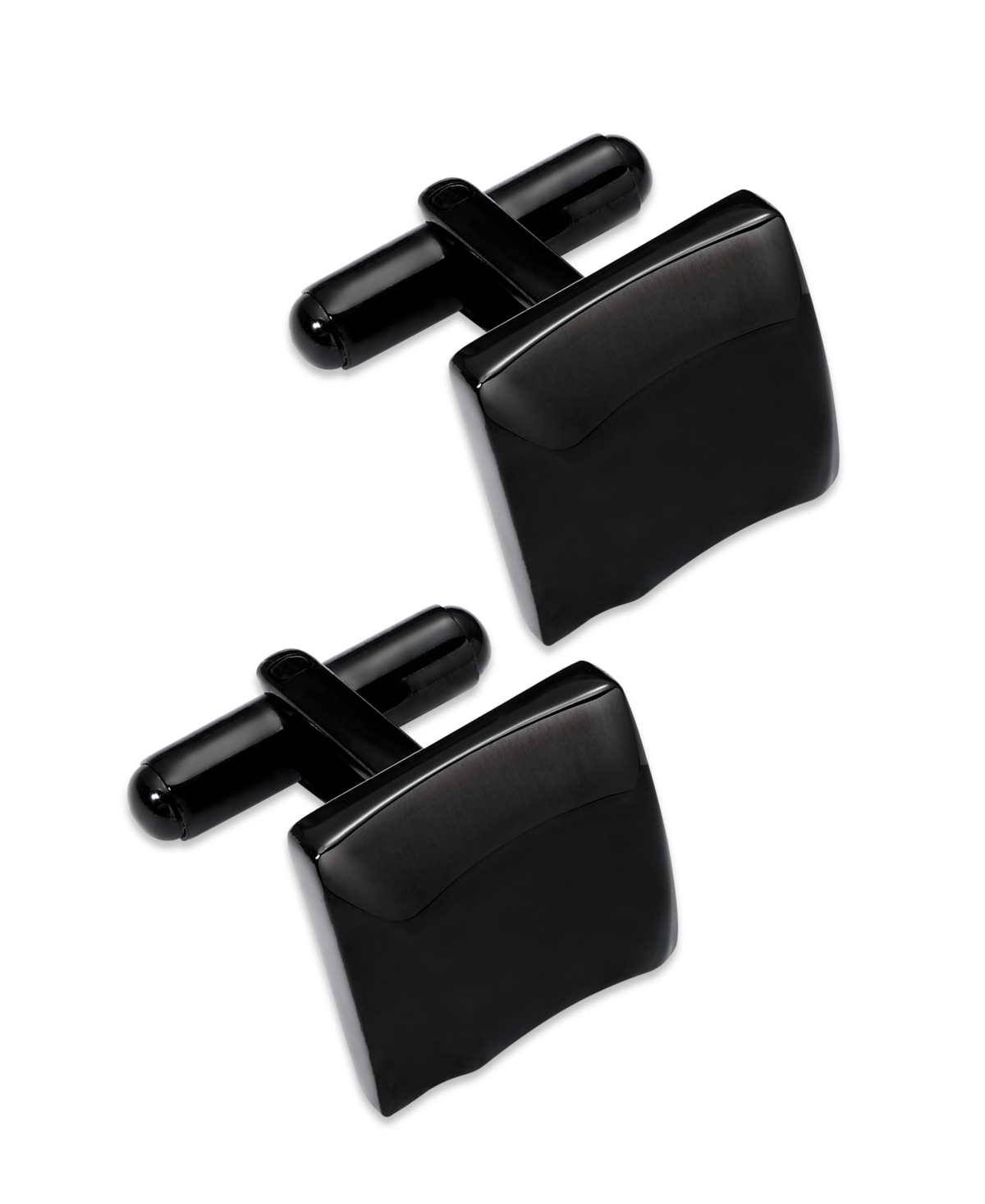 Sutton by Rhona Sutton Black Ion-Plated Stainless Steel Sculpted Square Cuff Links