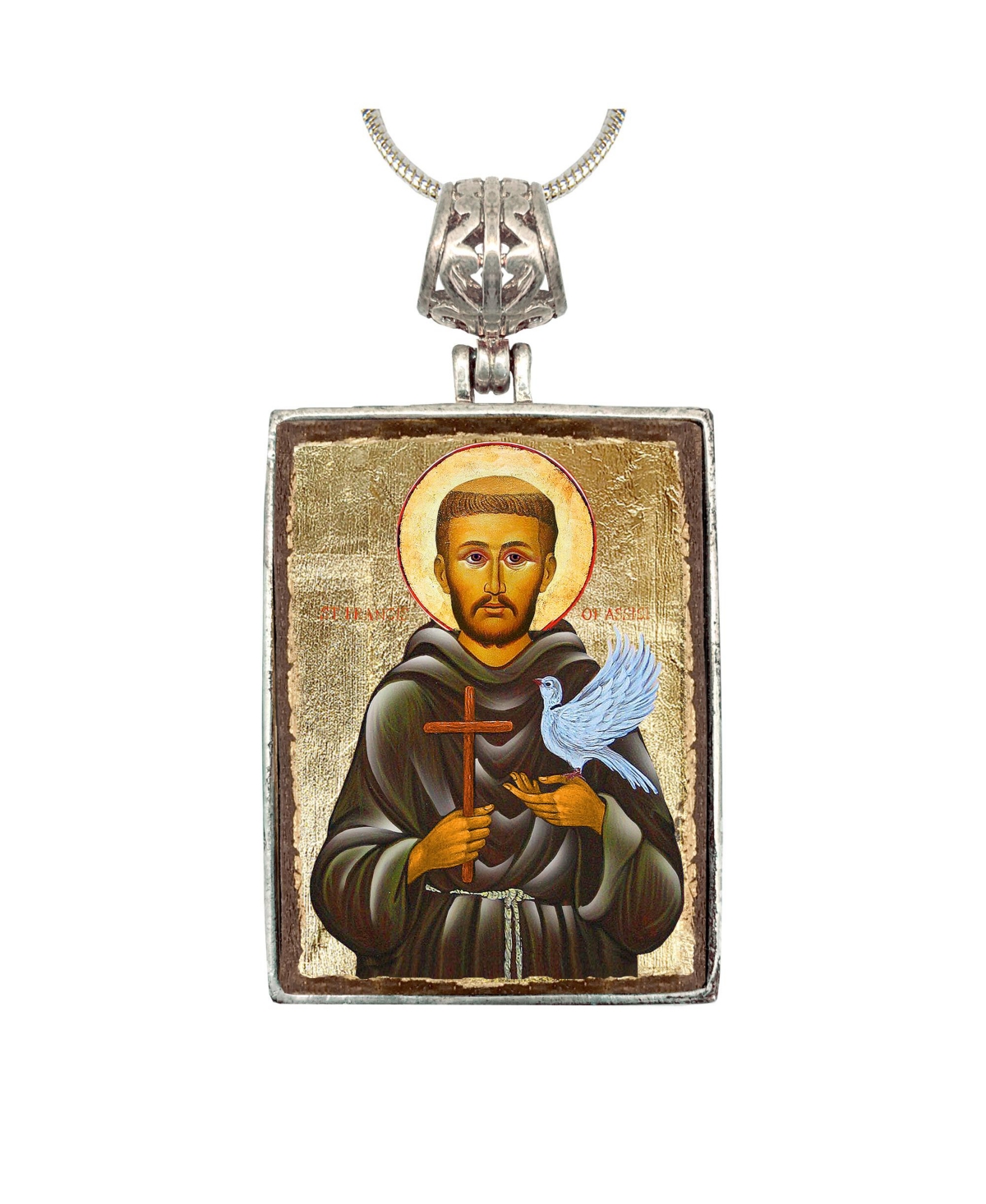 Saint Francis Religious Holiday Jewelry Necklace Monastery Icons - Multi Color