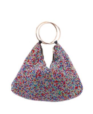 Vivienne Crystal Mesh Pleated Pouch main image 0