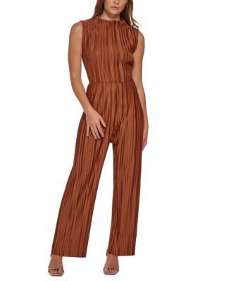 Calvin Klein Pleated Mock Neck Top Wide Leg Pants