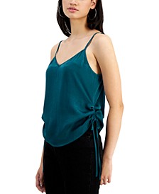Juniors' Satin Side-Ruched Tank Top