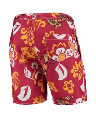 Men's Maroon Minnesota Golden Gophers Floral Volley Logo Swim Trunks
