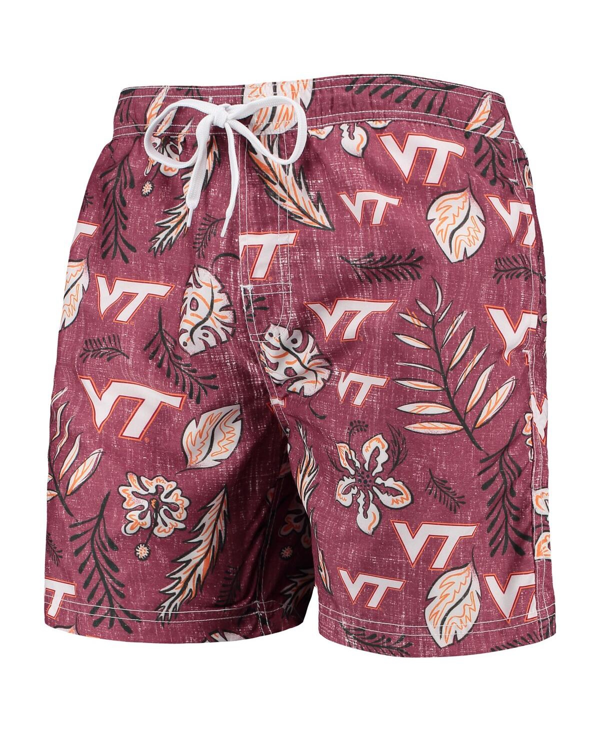 Shop Wes & Willy Men's  Maroon Virginia Tech Hokies Vintage-like Floral Swim Trunks